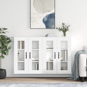 Berkfield Wall Mounted Cabinets 2 pcs High Gloss White Engineered Wood