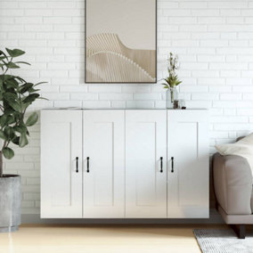 Berkfield Wall Mounted Cabinets 2 pcs High Gloss White Engineered Wood