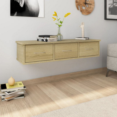 Berkfield Wall-mounted Drawer Shelf Sonoma Oak 88x26x18.5 cm Engineered Wood