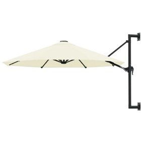 Berkfield Wall-Mounted Parasol with Metal Pole 300 cm Sand