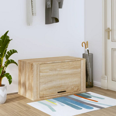 Berkfield Wall-mounted Shoe Cabinet Sonoma Oak 70x35x38 cm Engineered ...