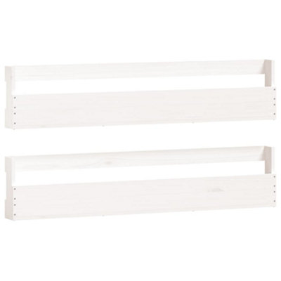 Berkfield Wall-mounted Shoe Racks 2 pcs White 110x9x23 cm Solid Wood Pine