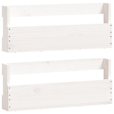 Berkfield Wall-mounted Shoe Racks 2 pcs White 59x9x23 cm Solid Wood Pine