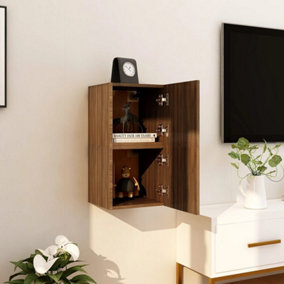 Berkfield Wall Mounted TV Cabinet 2 pcs Brown Oak 30.5x30x30 cm