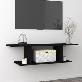 Berkfield Wall Mounted TV Cabinet Black 103x30x26.5 cm