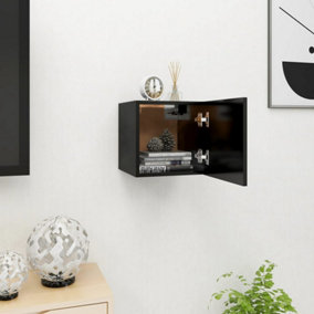 Berkfield Wall Mounted TV Cabinet Black 30.5x30x30 cm