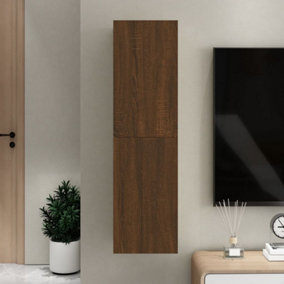Berkfield Wall-mounted TV Cabinet Brown Oak 30.5x30x110 cm