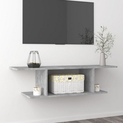 Berkfield Wall Mounted TV Cabinet Concrete Grey 103x30x26.5 cm