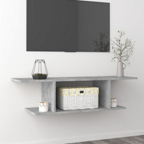 Berkfield Wall Mounted TV Cabinet Concrete Grey 103x30x26.5 cm