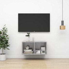 Berkfield Wall-mounted TV Cabinet Concrete Grey 37x37x72 cm Engineered Wood