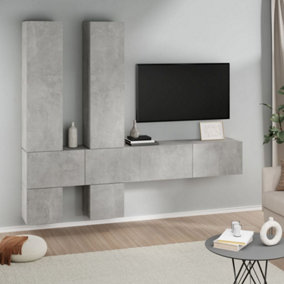 Berkfield Wall-mounted TV Cabinet Concrete Grey Engineered Wood