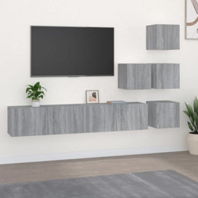 Berkfield Wall-mounted TV Cabinet Grey Sonoma Engineered Wood