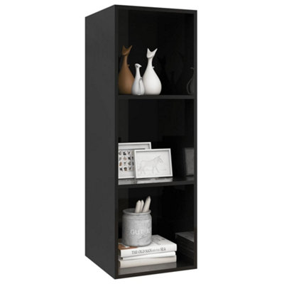 Berkfield Wall-mounted TV Cabinet High Gloss Black 37x37x107 cm Engineered Wood