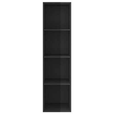 Berkfield Wall-mounted TV Cabinet High Gloss Black 37x37x142.5 cm Engineered Wood