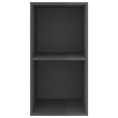Berkfield Wall-mounted TV Cabinet High Gloss Grey 37x37x72 cm Engineered Wood