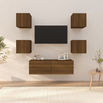 Oak wall mounted on sale tv unit