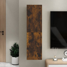 Berkfield Wall-mounted TV Cabinet Smoked Oak 30.5x30x110 cm