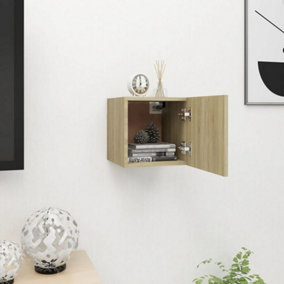Berkfield Wall Mounted TV Cabinet Sonoma Oak 30.5x30x30 cm