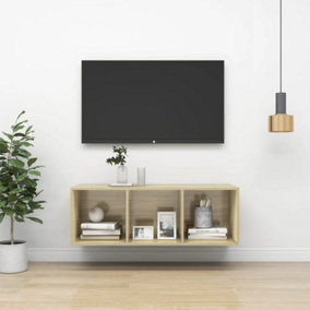 Berkfield Wall-mounted TV Cabinet Sonoma Oak 37x37x107 cm Engineered Wood