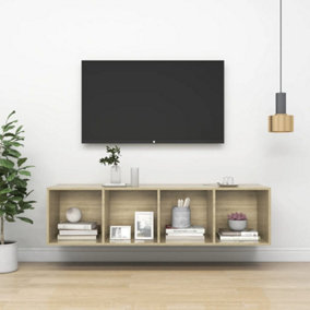 Berkfield Wall-mounted TV Cabinet Sonoma Oak 37x37x142.5 cm Engineered Wood