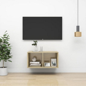 Berkfield Wall-mounted TV Cabinet Sonoma Oak 37x37x72 cm Engineered Wood