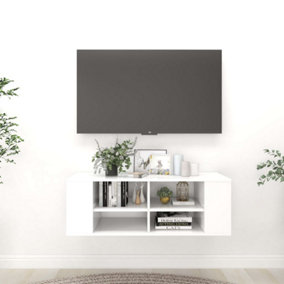 Berkfield Wall-Mounted TV Cabinet White 102x35x35 cm Engineered Wood