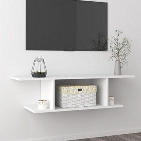 Berkfield Wall Mounted TV Cabinet White 103x30x26.5 cm