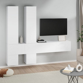 Berkfield Wall-mounted TV Cabinet White Engineered Wood