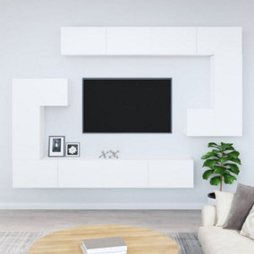 Berkfield Wall-mounted TV Cabinet White Engineered Wood