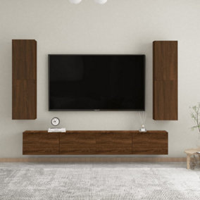 Berkfield Wall-mounted TV Cabinets 2 pcs Brown Oak 30.5x30x110 cm