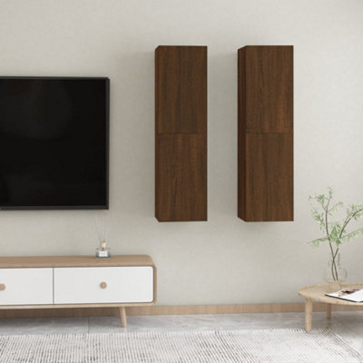 Berkfield Wall-mounted TV Cabinets 2 pcs Brown Oak 30.5x30x110 cm