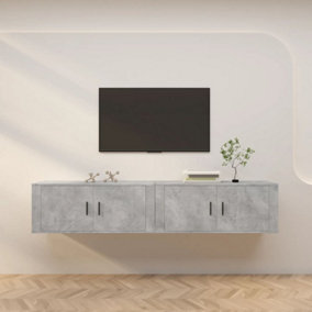 Berkfield Wall-mounted TV Cabinets 2 pcs Concrete Grey 100x34.5x40 cm