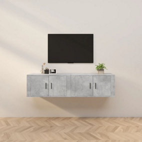 Berkfield Wall-mounted TV Cabinets 2 pcs Concrete Grey 80x34.5x40 cm