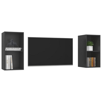 Berkfield Wall-mounted TV Cabinets 2 pcs Grey Engineered Wood