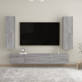 Berkfield Wall-mounted TV Cabinets 2 pcs Grey Sonoma 30.5x30x110 cm