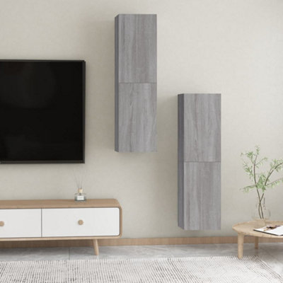 Berkfield Wall-mounted TV Cabinets 2 pcs Grey Sonoma 30.5x30x110 cm