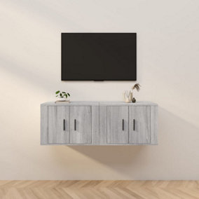 Berkfield Wall-mounted TV Cabinets 2 pcs Grey Sonoma 57x34.5x40 cm