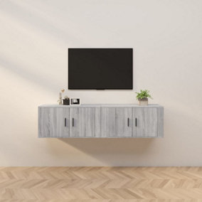 Berkfield Wall-mounted TV Cabinets 2 pcs Grey Sonoma 80x34.5x40 cm