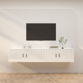 Berkfield Wall-mounted TV Cabinets 2 pcs High Gloss White 100x34.5x40 cm