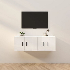 Berkfield Wall-mounted TV Cabinets 2 pcs High Gloss White 57x34.5x40 cm