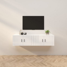 Berkfield Wall-mounted TV Cabinets 2 pcs High Gloss White 80x34.5x40 cm