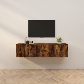 Berkfield Wall-mounted TV Cabinets 2 pcs Smoked Oak 80x34.5x40 cm
