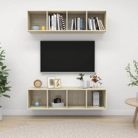 Berkfield Wall-mounted TV Cabinets 2 pcs Sonoma Oak Engineered Wood