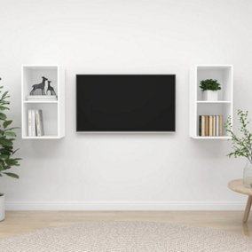 Berkfield Wall-mounted TV Cabinets 2 pcs White Engineered Wood