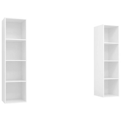 Berkfield Wall-mounted TV Cabinets 2 pcs White Engineered Wood