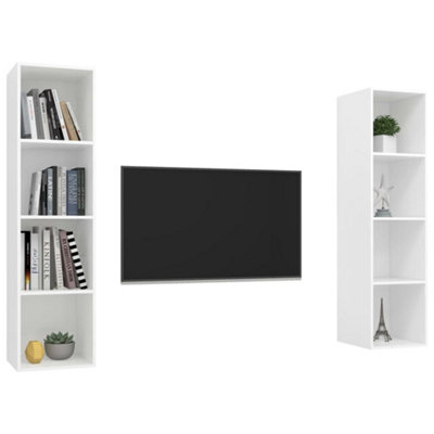 Berkfield Wall-mounted TV Cabinets 2 pcs White Engineered Wood