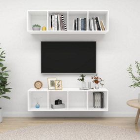 Berkfield Wall-mounted TV Cabinets 2 pcs White Engineered Wood