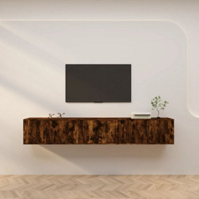 Berkfield Wall-mounted TV Cabinets 3 pcs Smoked Oak 80x34.5x40 cm