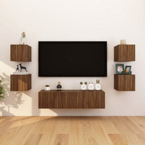 Berkfield Wall-mounted TV Cabinets 8 pcs Brown Oak 30.5x30x30 cm