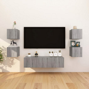 Berkfield Wall-mounted TV Cabinets 8 pcs Grey Sonoma 30.5x30x30 cm